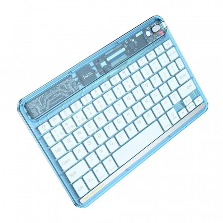 Tastatura Wireless Bluetooth, 500mAh, Hoco Transparent Discovery Edition - Ice Blue Mist