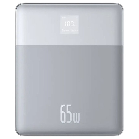 Baterie Externa 2x Type-C, 65W, 12.000mAh, Display Digital, Cablu inclus Type-C, Baseus Power Bank Blade, Gri