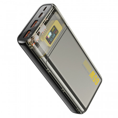 Baterie Externa 2xUSB, Type-C, Micro-USB, Fast Charge 65W, 3A, 20000mAh, Hoco Discovery Edition (Q13) - Negru