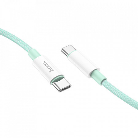 Cablu de date (X68 True Color), USB Type-C to USB Type-C, 3A, 1.0m, HOCO - Verde