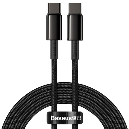 Cablue de Date Type-C la Type-C 100W, Fast Charging, 2m, Baseus Tungsten Gold, Negru