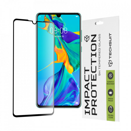 Folie Huawei P30, ce acopera tot ecranul 111D, Techsuit - Negru