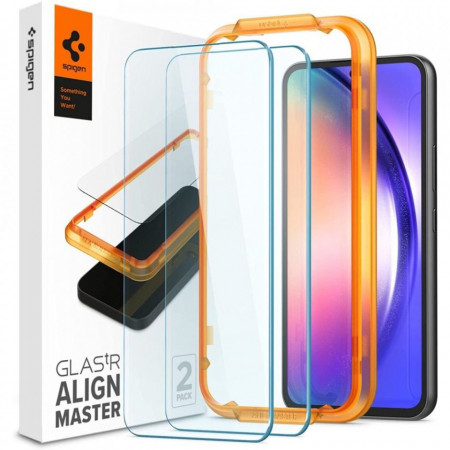 Folie sticla Samsung Galaxy A54, ALM Glas (2xPack) Spigen - Negru
