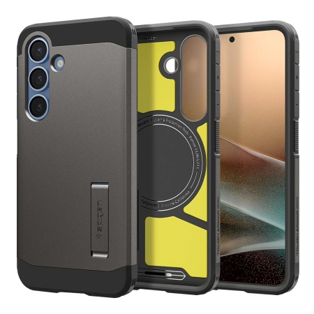Husa Antisoc Samsung Galaxy S25, Spigen Tough Armor - Cenusiu