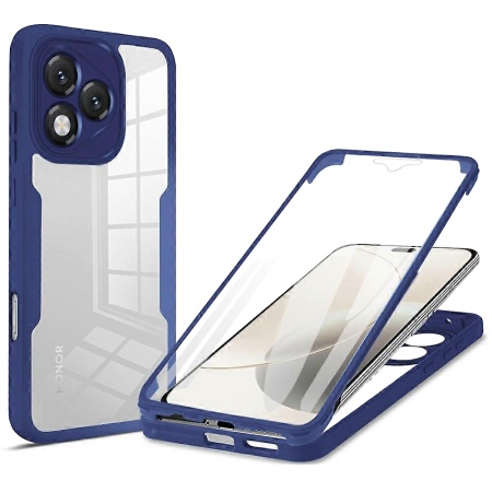 Husa + Folie pentru Honor 400 Lite, SKYDDAR INNOVATION, [Pachet 360°] ColorVerse, set cu sticker, Albastru