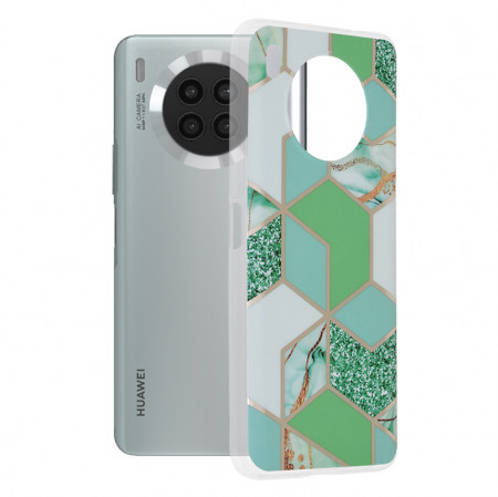 Husa Huawei Nova 8i Marble Series, Techsuit - Green Hex