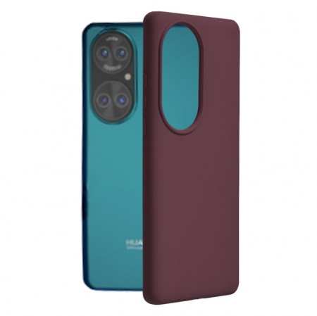 Husa Huawei P50 Pro din silicon moale, Techsuit Soft Edge - Plum Violet