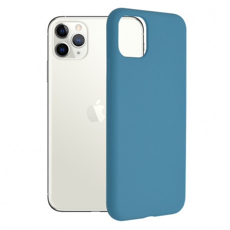 Husa iPhone 11 Pro Max din silicon moale, Techsuit Soft Edge - Denim Blue