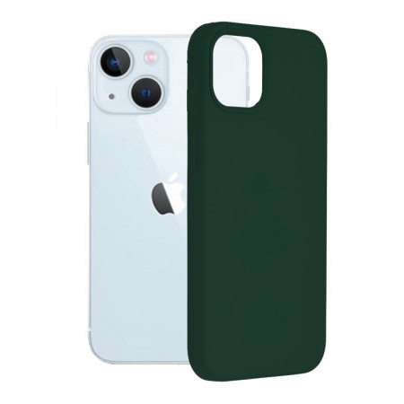 Husa iPhone 13 din silicon moale, Techsuit Soft Edge - Dark Green