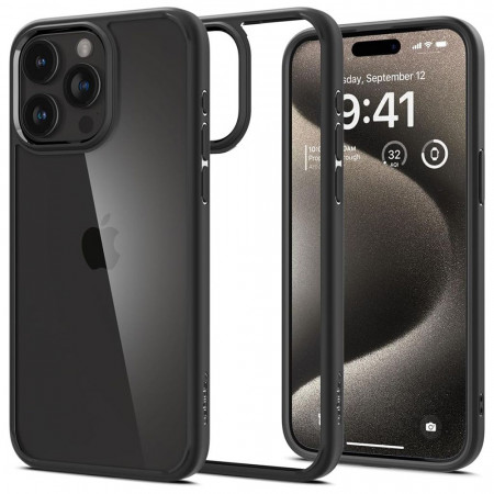 Husa iPhone 15 Pro Max, Spigen Ultra Hybrid - Negru Mat