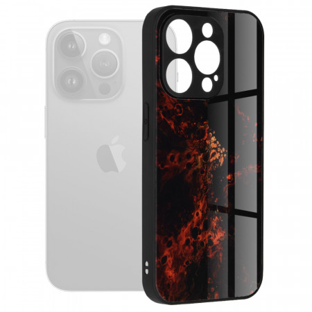 Husa iPhone 15 Procu sticla securizata, Techsuit Glaze - Red Nebula