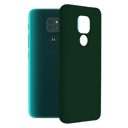 Husa Motorola Moto G9 Play din silicon moale, Techsuit Soft Edge - Dark Green
