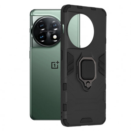 Husa OnePlus 11 cu inel, Techsuit Silicone Shield - Negru