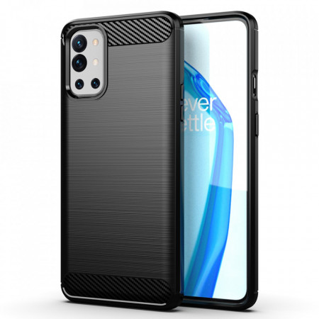 Husa Oneplus 9R, Carbon Silicone, Techsuit - Negru