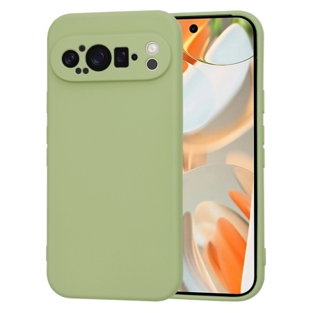 Husa pentru Google Pixel 9 Pro, SKYDDAR INNOVATION, din Silicon Catifelat, SoftElegance, set cu sticker, Verde