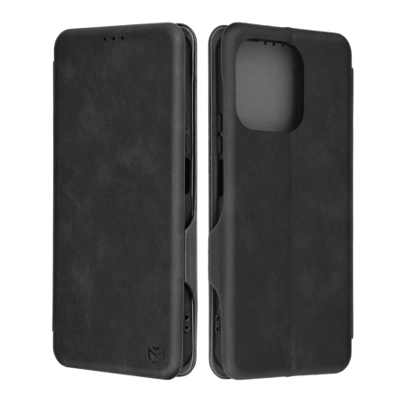 Husa pentru Honor 200 Smart / X7c, SKYDDAR INNOVATION, Safe Wallet tip carte din Piele Ecologica, Suport Carduri, Inchidere Magnetica, Negru, set cu sticker