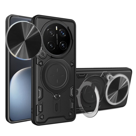 Husa pentru Honor Magic7 Pro, SKYDDAR INNOVATION, CamGuard Pro, Inel Magnetic, Protectie Camera, set cu sticker, Negru
