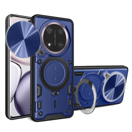 Husa pentru Honor X9c / Magic7 Lite, SKYDDAR INNOVATION, CamGuard Pro, Inel Magnetic, Protectie Camera, set cu sticker, Albastru