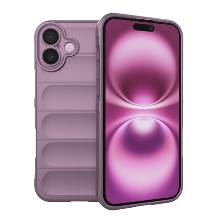 Husa pentru iPhone 16 Plus, SKYDDAR INNOVATION, Vogue, din Silicon Mat, Mov, set cu sticker