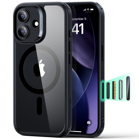 Husa pentru iPhone 17, slim, ESR Classic Hybrid HaloLock, Negru/transparenta