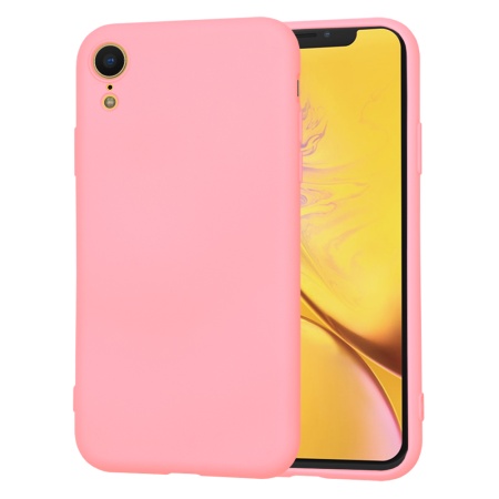 Husa pentru iPhone XR din Silicon Catifelat, Protectie Premium, Skyddar SoftElegance - Roz
