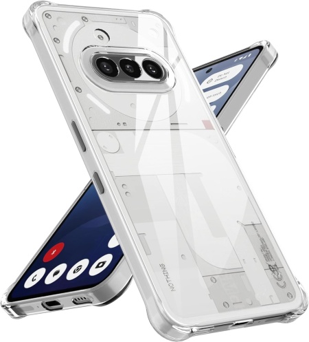 Husa pentru Nothing Phone (3a), SKYDDAR INNOVATION, Shockproof Clear Silicone, Slim Silicon, Transparenta, set cu sticker