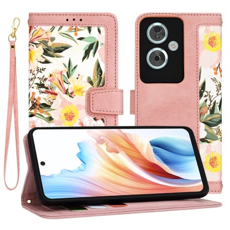 Husa pentru Oppo A79 5G / OnePlus Nord N30 SE, SKYDDAR INNOVATION, Flipcraft din Piele Ecologică, Stand Integrat, Buzunare pentru Carduri, set cu sticker, Roz