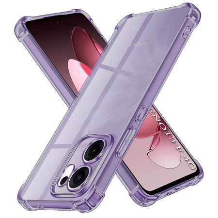 Husa pentru Oppo Reno13 F 4G / Reno13 F 5G / Reno13 FS 5G, SKYDDAR INNOVATION, Shockproof Clear Silicone, Silicon Slim, set cu sticker, Fumuriu