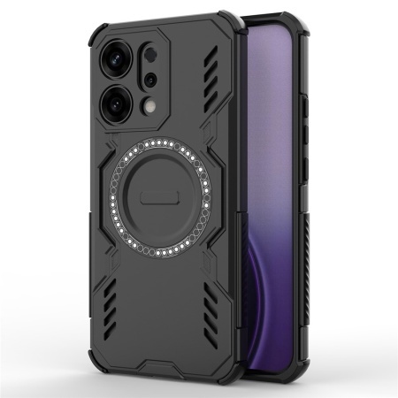 Husa pentru Oppo Reno14, SKYDDAR INOVATION, ArmorMag, Magsafe, set cu sticker, Negru