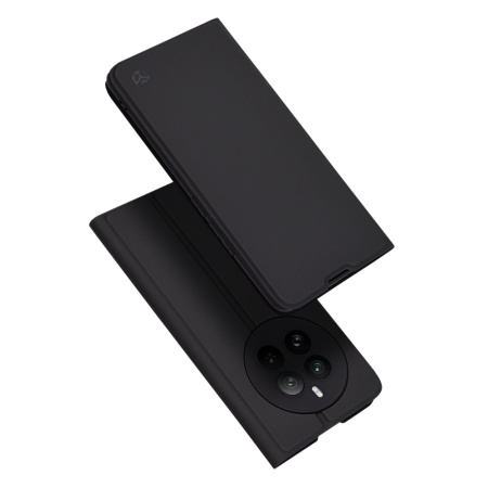 Husa pentru Realme 12 Pro / 12 Pro+, SKYDDAR INNOVATION, Magskin Book, tip Carte cu Portofel Interior, set cu sticker, Negru