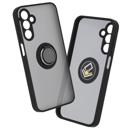 Husa pentru Samsung Galaxy A15 4G / Galaxy A15 5G, SKYDDAR INNOVATION, Glinth+ cu Inel Rotativ 360°, Compatibilitate Magnetica, Negru, set cu sticker