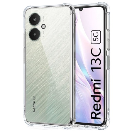Husa pentru Xiaomi Redmi 13C 5G / Poco M6 , SKYDDAR INNOVATION, Shockproof Clear din Silicon Slim, Transparenta, set cu sticker