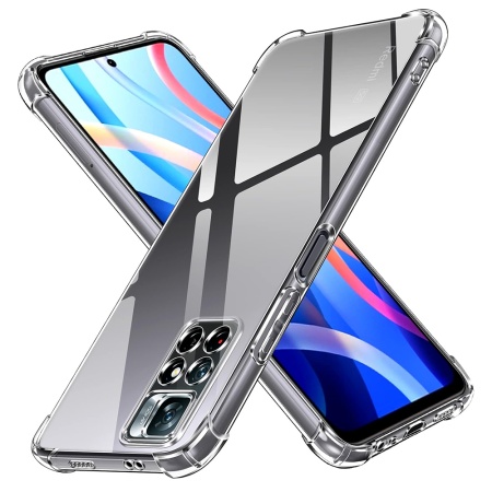 Husa pentru Xiaomi Redmi Note 11 / Redmi Note 11S , SKYDDAR INNOVATION, Shockproof Clear din Silicon Slim, Transparenta, set cu sticker