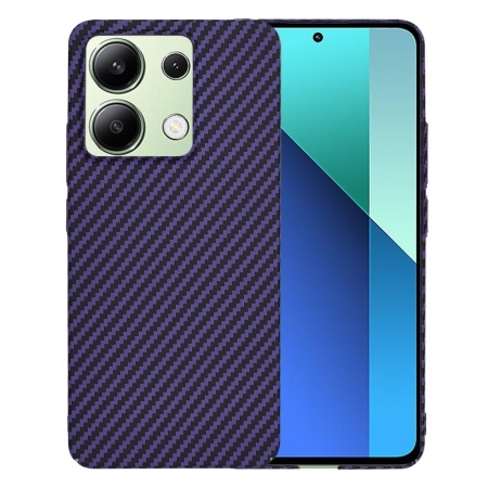Husa pentru Xiaomi Redmi Note 13 4G, SKYDDAR INNOVATION, textura carbon, Carbonite FiberShell, set cu sticker, Mov,