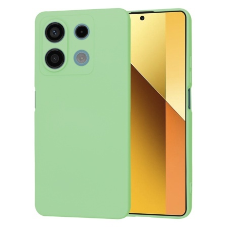 Husa pentru Xiaomi Redmi Note 13 5G, SKYDDAR INNOVATION, din Silicon Catifelat, SoftElegance, set cu sticker, Verde deschis