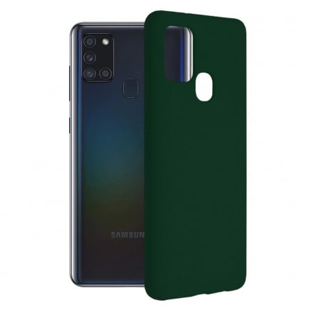 Husa Samsung Galaxy A21S din silicon moale, Techsuit Soft Edge - Dark Green