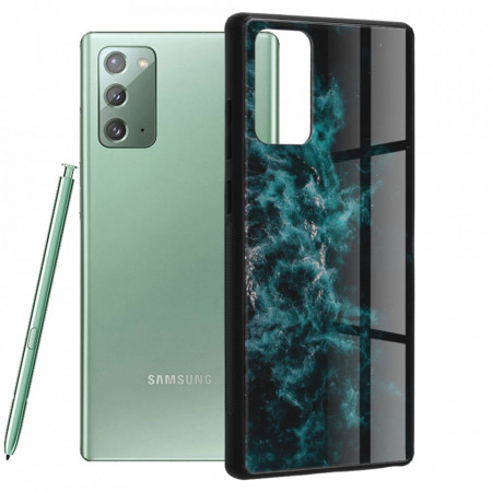 Husa Samsung Galaxy Note 20 cu sticla securizata, Techsuit Glaze - Blue Nebula