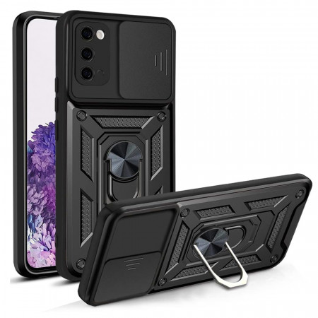 Husa Samsung Galaxy S20 cu inel magnetic, Techsuit CamShield - Negru