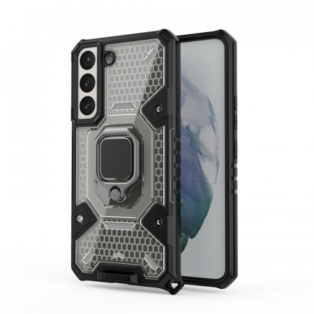 Husa Samsung Galaxy S22 Plus cu inel, Techsuit Honeycomb - Negru