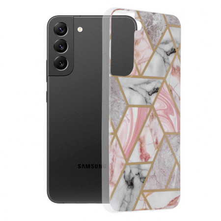 Husa Samsung Galaxy S22 Plus Marble Series, Techsuit - Pink Hex
