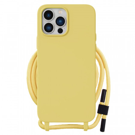 Husa silicon iPhone 6/6s cu snur, Techsuit Crossbody Lanyard - Galben