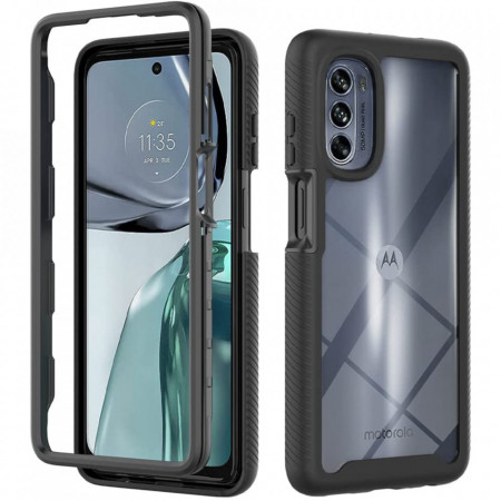 [Pachet 360°] Husa + Folie Motorola Moto G62, Techsuit Defense - Negru