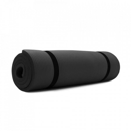 Saltea pentru fitness, yoga, gimnastica, aerobic, pilates, anti alunecare, Techsuit - Negru