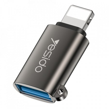 Adaptor USB la Lightning, Plug & Play, 480Mbs, Yesido (GS14) - Negru