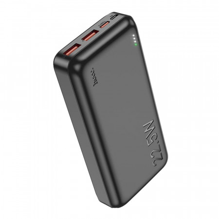Baterie Externa cu LED, 2x USB, Type-C, 22.5W, 20.000mAh, Hoco (J101A) - Negru