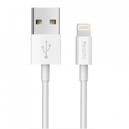 Cablu de date USB la Lightning, 2.4A, 1.2m Yesido (CA-22) - Alb