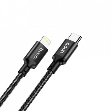 Cablu de date (X14 Double), USB Type-C to Lightning, PD 20W, 3A, 1.0m, HOCO - Negru