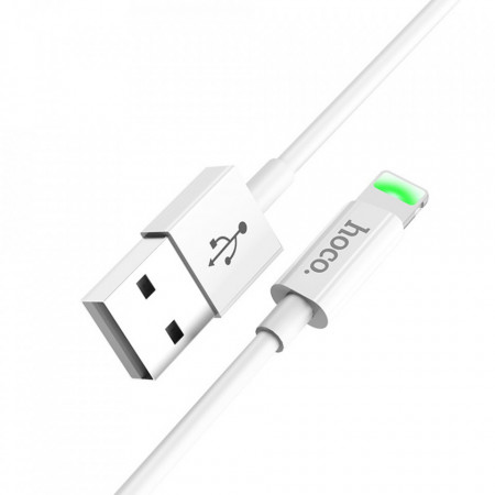 Cablu de date (X43 Satellite), USB-A to Lightning, 12W, 2.4A, 1.0m, HOCO - Alb