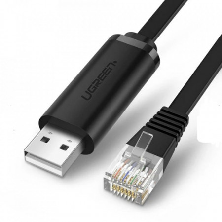 Cablu LAN (60813) din cupru si aur, USB-A la RJ45, 3m, Ugreen - Negru