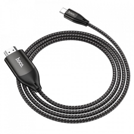 Cablu video (UA16), USB Type-C la HDMI, 4K 30Hz 2m, HOCO - Gri